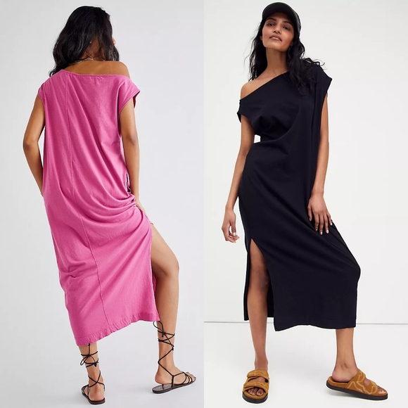 Free People Raquel Midi Dress Teen Spirit Mustard Yellow M Asymmetrical Maxi - Picture 6 of 16